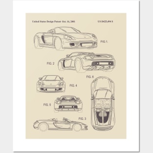 Carrera GT Blueprint Posters and Art